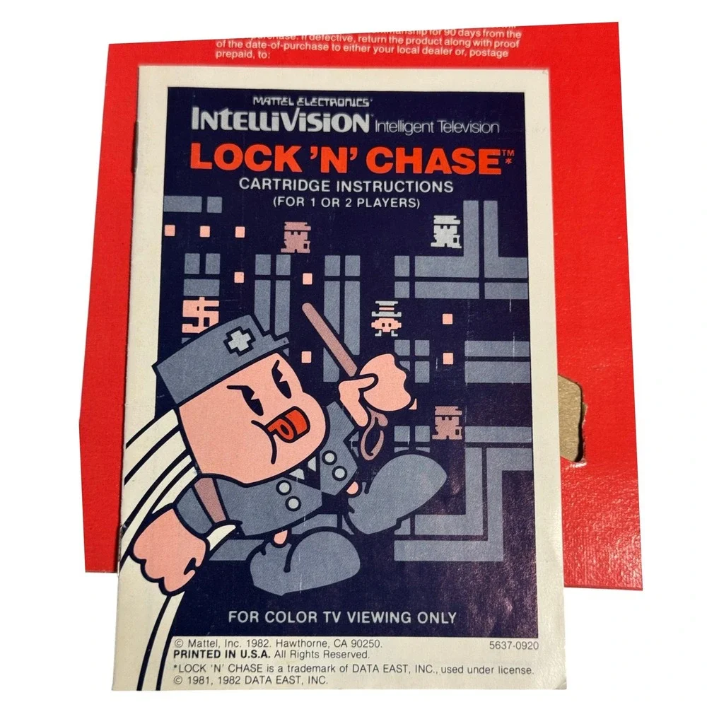 Mattel Lock 'N' Chase Intellivision Game CIB 1982 with Overlays